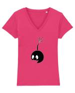 smiley bomb  Tricou mânecă scurtă guler V Damă Evoker