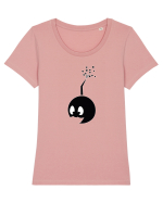 smiley bomb  Tricou mânecă scurtă guler larg fitted Damă Expresser