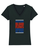 Russian blood flows through my veins Tricou mânecă scurtă guler V Damă Evoker