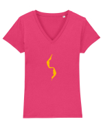 Two faces Tricou mânecă scurtă guler V Damă Evoker