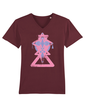 geometric mask Burgundy