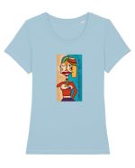 Seflie Tricou mânecă scurtă guler larg fitted Damă Expresser