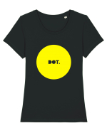 Yellow  DOT. Tricou mânecă scurtă guler larg fitted Damă Expresser