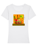 Makeup Obsessed Tricou mânecă scurtă guler larg fitted Damă Expresser
