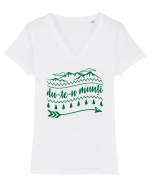 Du-te-n munți Tricou mânecă scurtă guler V Damă Evoker