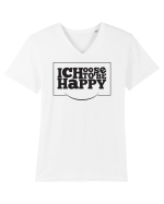 Fericit Tricou mânecă scurtă guler V Bărbat Presenter