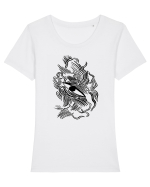O privire Tricou mânecă scurtă guler larg fitted Damă Expresser