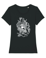 O privire Tricou mânecă scurtă guler larg fitted Damă Expresser