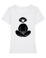 Ochi meditativ Tricou mânecă scurtă guler larg fitted Damă Expresser