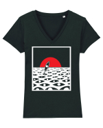Mare de  priviri Tricou mânecă scurtă guler V Damă Evoker