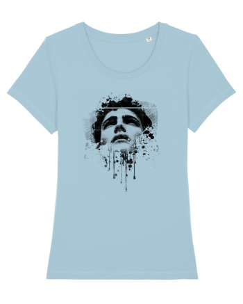 Boy looking up - dripping mask Sky Blue