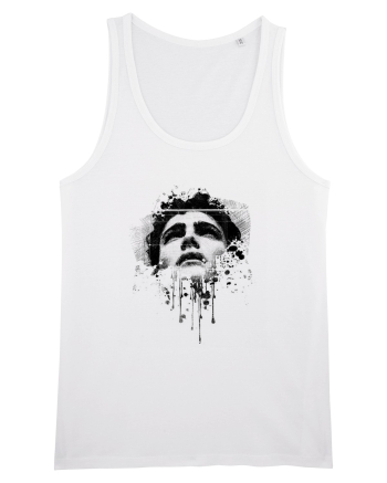Boy looking up - dripping mask White