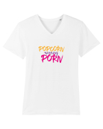 Popcorn meaning Porn Tricou mânecă scurtă guler V Bărbat Presenter