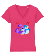 Love birds :) Tricou mânecă scurtă guler V Damă Evoker