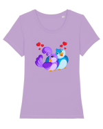Love birds :) Tricou mânecă scurtă guler larg fitted Damă Expresser