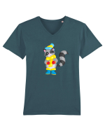 Raton cu fular Tricou mânecă scurtă guler V Bărbat Presenter