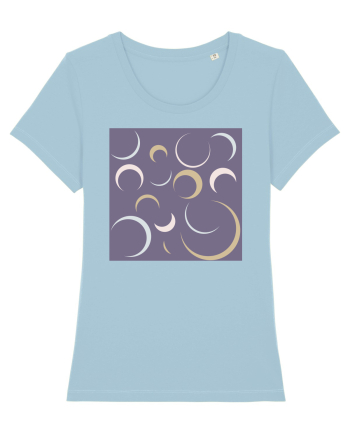Purple Moon Patterns Sky Blue