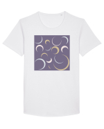 Purple Moon Patterns Tricou mânecă scurtă guler larg Bărbat Skater
