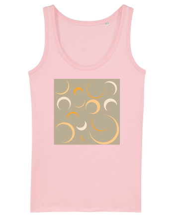 Yellow Moon Patterns Cotton Pink