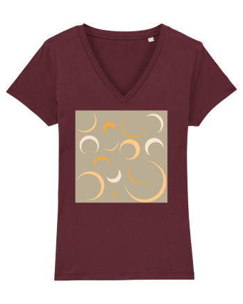 Yellow Moon Patterns Burgundy