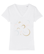 Cream Moons Tricou mânecă scurtă guler V Damă Evoker
