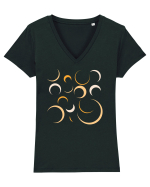 Yellow Moons Tricou mânecă scurtă guler V Damă Evoker