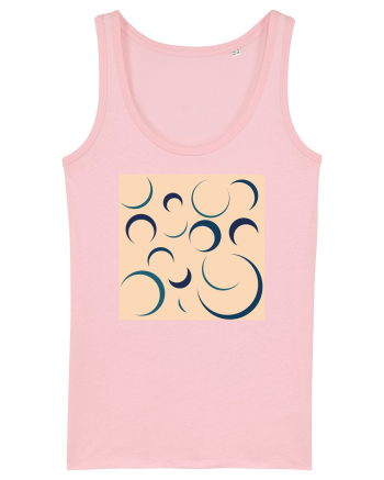 Cream Moon Patterns Cotton Pink