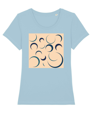 Cream Moon Patterns Sky Blue
