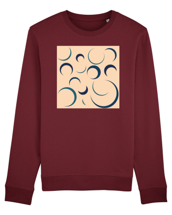 Cream Moon Patterns Burgundy