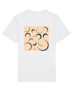 Cream Moon Patterns Tricou mânecă scurtă Unisex Rocker