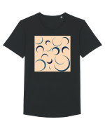 Cream Moon Patterns Tricou mânecă scurtă guler larg Bărbat Skater