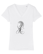Profil in Negru Tricou mânecă scurtă guler V Damă Evoker