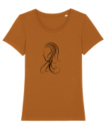 Profil in Negru Tricou mânecă scurtă guler larg fitted Damă Expresser