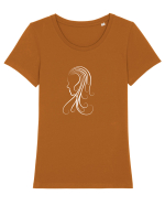 Profil in Alb Tricou mânecă scurtă guler larg fitted Damă Expresser
