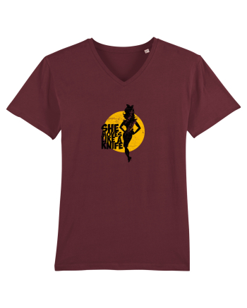 She moves like a knife Burgundy