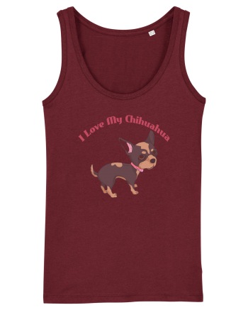 I Love My Chihuahua Burgundy