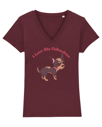 I Love My Chihuahua Burgundy