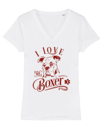 I Love My Boxer Tricou mânecă scurtă guler V Damă Evoker