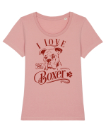 I Love My Boxer Tricou mânecă scurtă guler larg fitted Damă Expresser