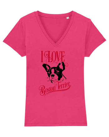 I Love Boston Terrier Raspberry