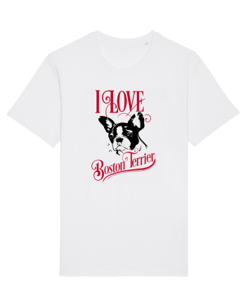 I Love Boston Terrier White