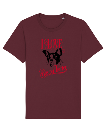 I Love Boston Terrier Burgundy