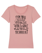 Fii cine vrei tu Tricou mânecă scurtă guler larg fitted Damă Expresser