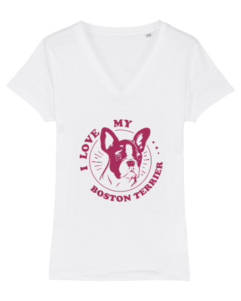 I Love My Boston Terrier White
