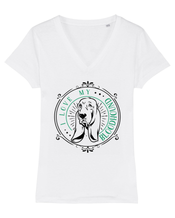 I Love My Bloodhound White