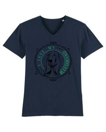 I Love My Bloodhound French Navy