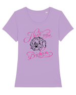 I Love My Bichon Tricou mânecă scurtă guler larg fitted Damă Expresser