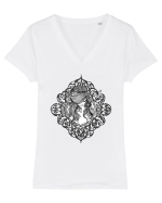 Mandala girl Tricou mânecă scurtă guler V Damă Evoker
