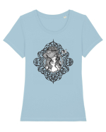 Mandala girl Tricou mânecă scurtă guler larg fitted Damă Expresser