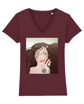 Girl with apple Burgundy